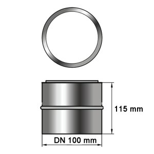 Pelletrohr Rauchrohr Doppelwandfutter &Oslash; 100 mm Senotherm schwarz