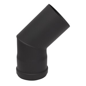 Pelletrohr Rauchrohr Bogen zweiteilig 45&deg; ohne Pr&uuml;f&ouml;ffnung &Oslash; 100 mm Senotherm schwarz