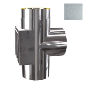 ZEN Schornstein Pr&uuml;f&ouml;ffnung mit T-St&uuml;ck 90&deg; gegen&uuml;berliegend DW 150 mm Edelstahl matt geb&uuml;rstet