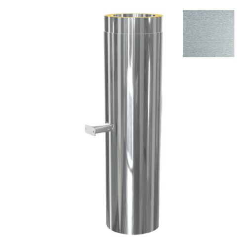 ZEN Schornstein L&auml;ngenelement 1000 mm mit intergr. verstellbaren Wandhalter DW 150 mm Edelstahl matt geb&uuml;rstet