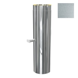 ZEN Schornstein L&auml;ngenelement 1000 mm mit intergr. verstellbaren Wandhalter DW 150 mm Edelstahl matt geb&uuml;rstet