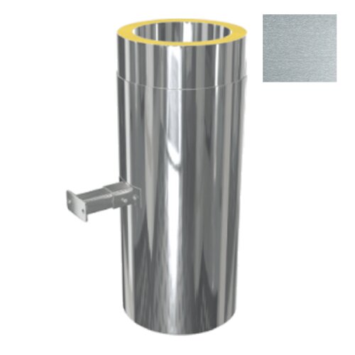 ZEN Schornstein L&auml;ngenelement 500 mm mit intergr. verstellbaren Wandhalter DW 150 mm Edelstahl matt geb&uuml;rstet