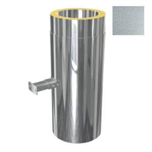 ZEN Schornstein L&auml;ngenelement 500 mm mit intergr. verstellbaren Wandhalter DW 150 mm Edelstahl matt geb&uuml;rstet