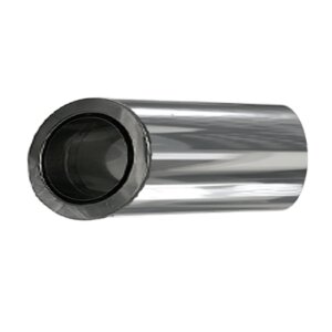 ZEN Schornstein Wanddurchf&uuml;hrung 500 mm mit intergriertem Wandfutter DW 150 mm Edelstahl gl&auml;nzend