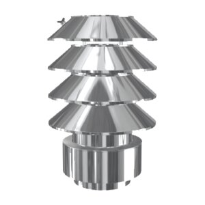 ZEN Schornstein Regenhaube mit Lamellen DW 200 mm Edelstahl gl&auml;nzend