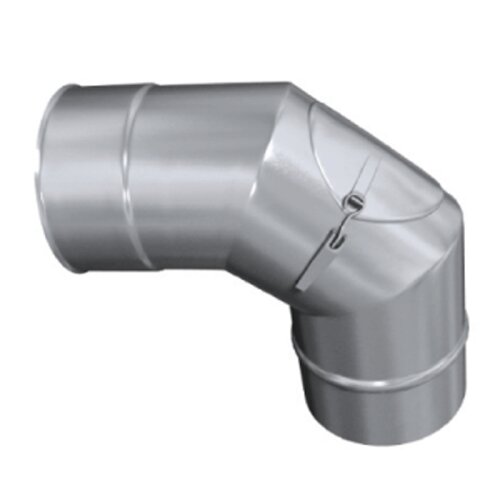 Edelstahlschornstein einwandig Bogen 90&deg; mit Revision DN 80 mm - 300 mm