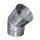 Edelstahlschornstein einwandig Bogen verstellbar 0-45&deg; DN 80 mm - 300 mm