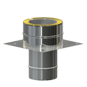 Edelstahlschornstein Grundplatte f&uuml;r Kaminerh&ouml;hung Einschub rund DW 100 mm Standard Plus 0,5 mm