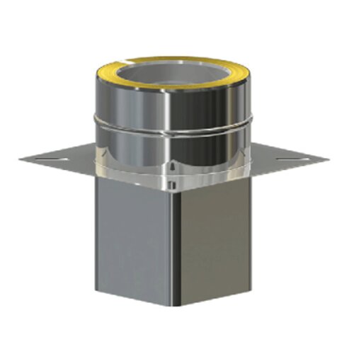 Edelstahlschornstein Grundplatte f&uuml;r Kaminerh&ouml;hung Einschub eckig DW 113 mm Premium Plus 0,8 mm