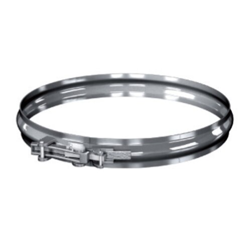 Edelstahlschornstein einwandig Klemmband schmal DN 80 mm - 300 mm