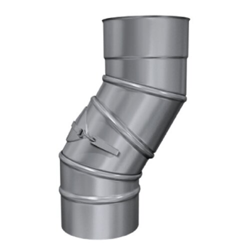 Edelstahlschornstein einwandig Bogen verstellbar 0-90&deg; mit Revision DN 80 mm - 300 mm