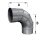 Edelstahlschornstein einwandig Bogen verstellbar 0-90&deg; mit Revision DN 80 mm - 300 mm