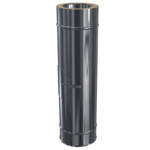Edelstahlschornstein L&auml;ngenelement mit Revision (Reinigungst&uuml;r) DW 130 mm Premium Plus 0,8 mm