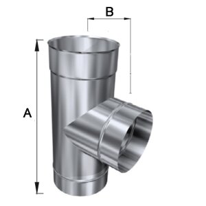 Edelstahlschornstein einwandig Feuerungsanschluss 90&deg; DN 80 mm Premium Plus 0,8 mm