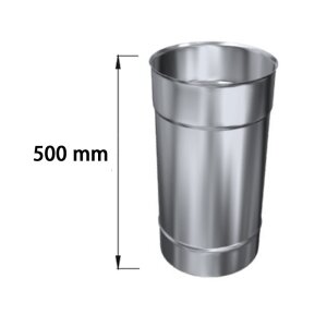 Edelstahlschornstein einwandig L&auml;ngenelement 500 mm DN 100 mm Standard 0,5 mm
