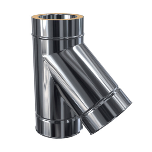 Edelstahlschornstein Feuerungsanschluss 45&deg; DW 130 mm Premium Olymp 1,0 mm