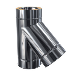 Edelstahlschornstein Feuerungsanschluss 45&deg; DW 130 mm Premium Olymp 1,0 mm