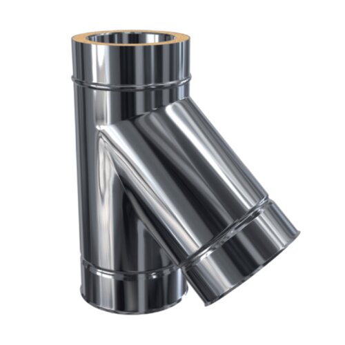 Edelstahlschornstein Feuerungsanschluss 45&deg; DW 150 mm Standard Plus 0,5 mm