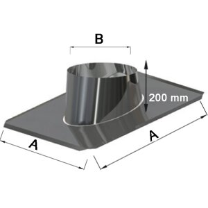 Edelstahl Dachdurchf&uuml;hrung 5&deg; -  20&deg; DW 250 mm
