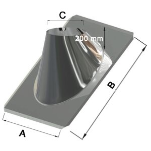 Edelstahl Dachdurchf&uuml;hrung 35&deg; - 50&deg; DW 180 mm