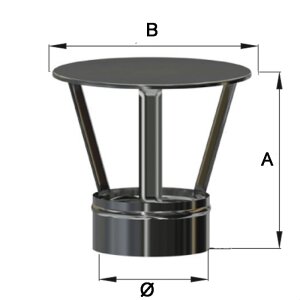Edelstahlschornstein Einsteck Regenhaube DW 100 mm