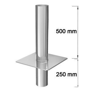 Schornsteinverl&auml;ngerung / Kaminverl&auml;ngerung EW 500 mm DN 80 mm Standard 0,5 mm
