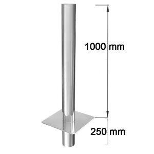 Edelstahl Schornsteinverl&auml;ngerung / Kaminverl&auml;ngerung 1000 mm einwandig DN 130 mm Standard 0,5 mm