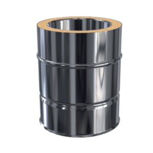 Edelstahlschornstein L&auml;ngenelement doppelwandig DW 130 mm 250 mm Standard Plus 0,5 mm