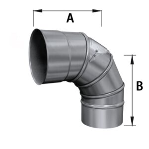 Edelstahlschornstein einwandig Bogen verstellbar 0-90&deg; mit Revision DN 100 mm Premium 0,6 mm