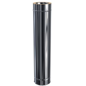 Edelstahlschornstein L&auml;ngenelement doppelwandig DW 180 mm 1000 mm Premium Plus 0,8 mm