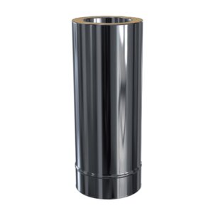Edelstahlschornstein L&auml;ngenelement doppelwandig frei k&uuml;rzbar DW 120 mm 500 mm Standard Plus 0,5 mm