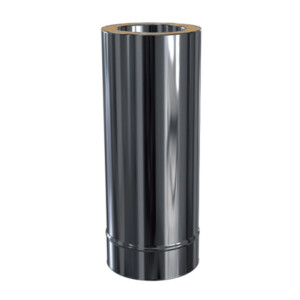 Edelstahlschornstein L&auml;ngenelement doppelwandig frei k&uuml;rzbar DW 160 mm 500 mm Standard Plus 0,5 mm