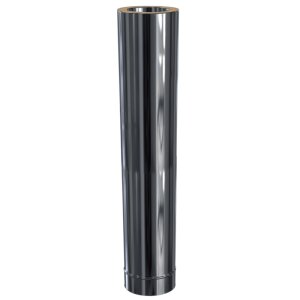 Edelstahlschornstein L&auml;ngenelement doppelwandig frei k&uuml;rzbar DW 180 mm 1000 mm Premium Plus 0,8 mm