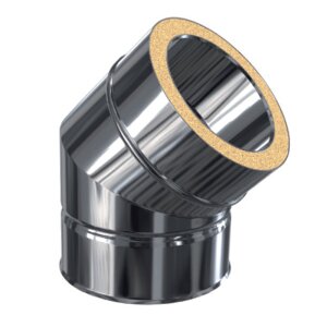 Edelstahlschornstein Bogen 45&deg; DW 150 mm Premium 0,6 mm