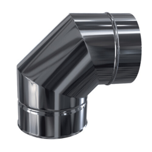 Edelstahlschornstein Bogen 90&deg; DW 150 mm Standard Plus 0,5 mm