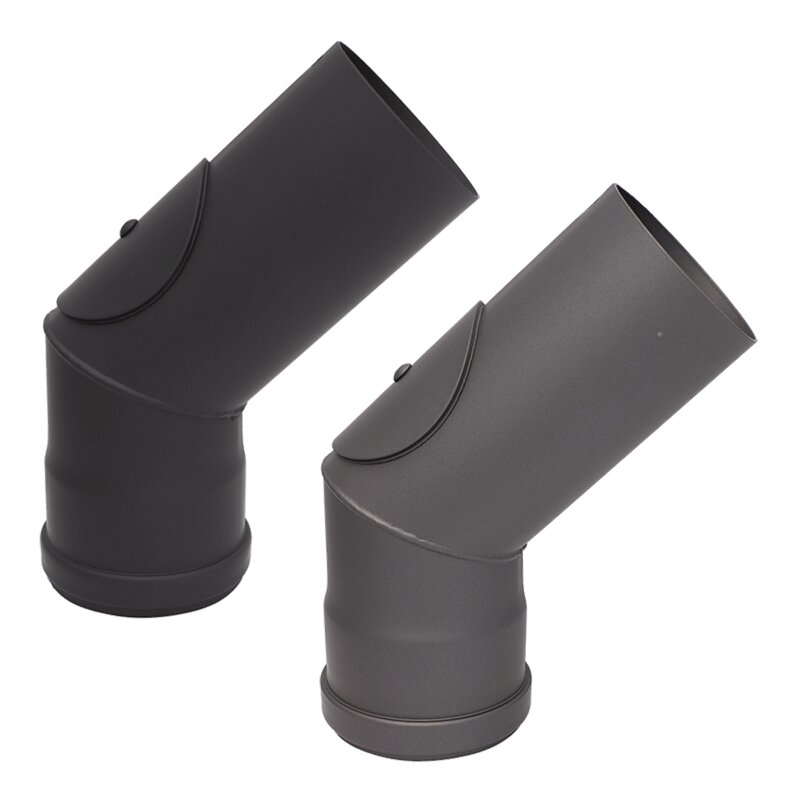 Pelletrohr Bogen 90° – 100 Mm, Grau/schwarz – Für Kamin & Pelletofen