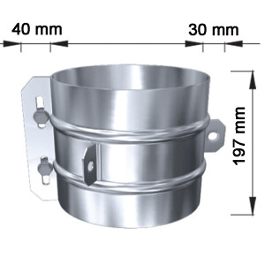 Edelstahlschornstein 3-punkt Abspannschelle f&uuml;r Dachabspannung DW 180 mm