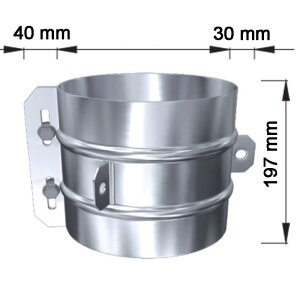 Edelstahlschornstein 3-punkt Abspannschelle f&uuml;r Dachabspannung DW 250 mm