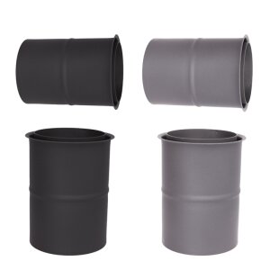 Wandfutter doppelt f&uuml;r Pelletofenrohr Senotherm schwarz / gussgrau