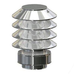 Edelstahlschornstein Regenhaube mit Lamellen DW 120 mm