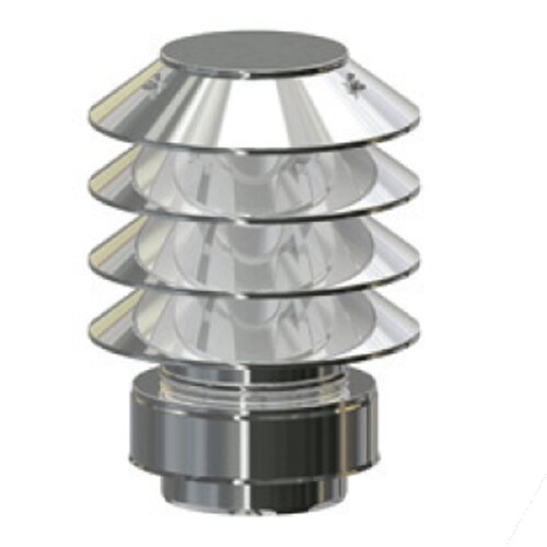 Edelstahlschornstein Regenhaube mit Lamellen DW 150 mm