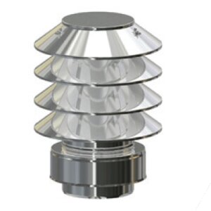 Edelstahlschornstein Regenhaube mit Lamellen DW 150 mm