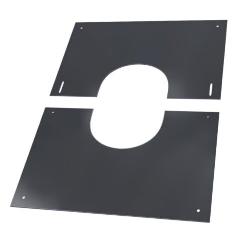 Edelstahlschornstein Deckenblende 2-teilig 0-30&deg; DW 150 mm