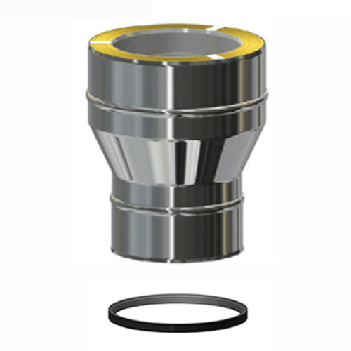 Edelstahlschornstein &Uuml;bergang DW-DW f&uuml;r DW 300 mm Premium 0,6 mm