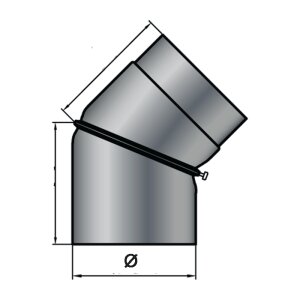 Rauchrohr Ofenrohr DN 150 mm Bogen verstellbar 0&deg;-45&deg; Senotherm schwarz