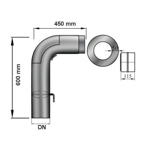 Rauchrohr Ofenrohr Full Form Set gezogen DN 150 mm Senotherm schwarz