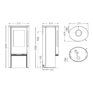 Thermatech TT21RS-Grey Kaminofen 5 kW mit Sandstein Grau