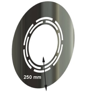 Edelstahlschornstein Wandblende mit Hinterlüftung DW 120 mm 0 Grad Randbreite 250 mm