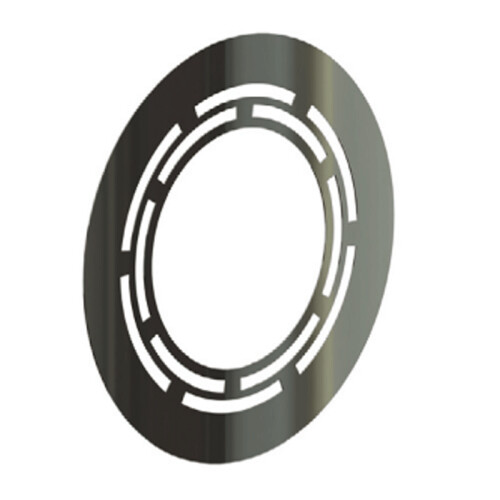 Edelstahlschornstein Wandblende mit Hinterl&uuml;ftung DW 130 mm 15- 45&deg; Grad Randbreite 120 mm