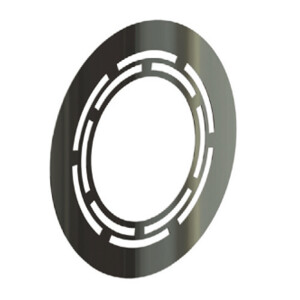 Edelstahlschornstein Wandblende mit Hinterl&uuml;ftung DW 130 mm 15- 45&deg; Grad Randbreite 120 mm